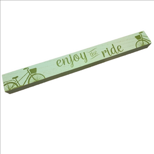 🌟 SIGN "Enjoy the Ride" painted green wood with bicycle 🌟